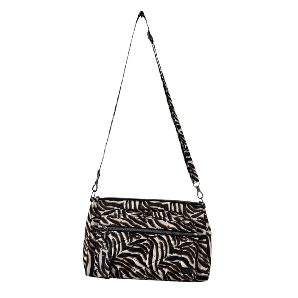 Lug Stretch Crossbody Bag Zebra Sand Travel Mobwife Animal Print